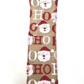 Santa HO HO HO Pattern Ribbon 63mm