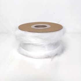 White Fur Ribbon 63mm