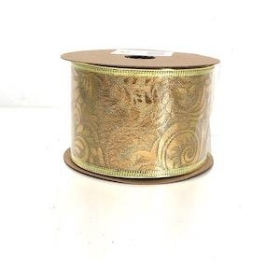 Gold Pattern Metallic Ribbon 63mm