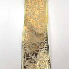 Gold Pattern Metallic Ribbon 63mm