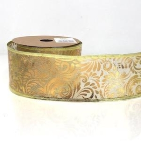 Gold Pattern Metallic Ribbon 63mm