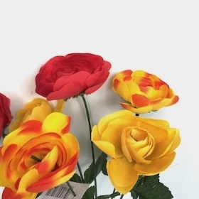 Yellow Red Ranunculus Bush 32cm