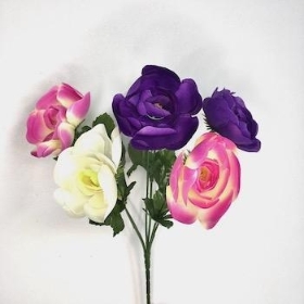 Purple Pink Ranunculus Bush 32cm