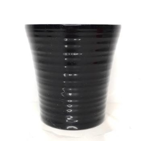 Black Ribbed Orchid Pot 13cm