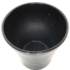 Black Ribbed Orchid Pot 13cm