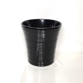 Black Ribbed Orchid Pot 13cm