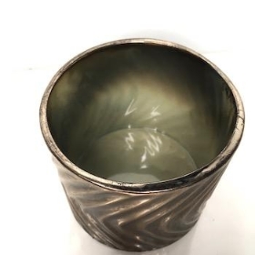 Gold Ribbed Metallic Pot 10cm