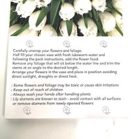 White Tulips Folding Card x 25