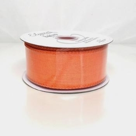 Orange Burlap Ribbon 38mm