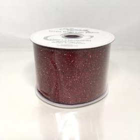 Burgundy Glitter Ribbon 63mm