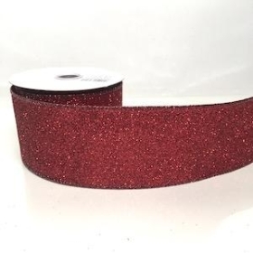 Burgundy Glitter Ribbon 63mm