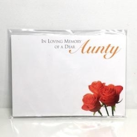 Florist Cards Roses Aunty x 6