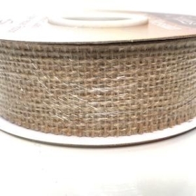 Natural Cut Edge Hessian Ribbon 32mm