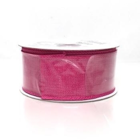 Fuchsia Burlap Ribbon 38mm