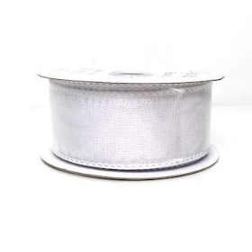 White Burlap Ribbon 38mm