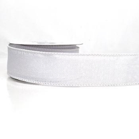 White Burlap Ribbon 38mm