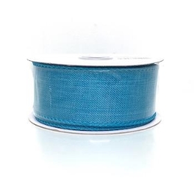 Turquoise Burlap Ribbon 38mm