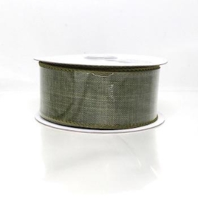 Sage Green Burlap Ribbon 38mm