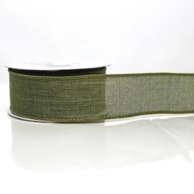 Sage Green Burlap Ribbon 38mm