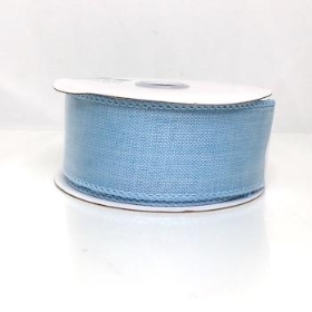 Light Blue Burlap Ribbon 38mm