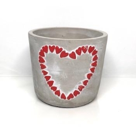 Pink Ceramic Heart Pot 12cm 