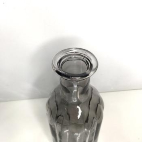 Smoked Ribbed Bottle Vase 19cm