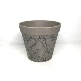 Straw Pot With Branch Design 15cm