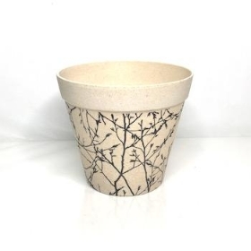 Bamboo Pot With Branch Design 15cm
