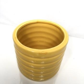Yellow Beehive Ceramic Pot 11cm