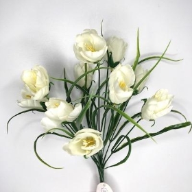 48 x White Mini Tulip Bush 36cm