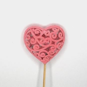 Pink Felt Heart Pick x 25