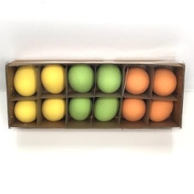 Yellow Green Orange Eggs x 12