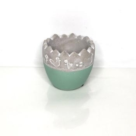 Teal Easter Pot 8cm