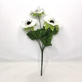 Ivory Poppy Bush 30cm 