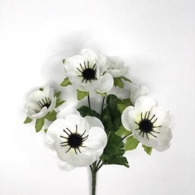 Ivory Poppy Bush 30cm 