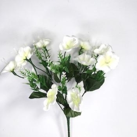 Ivory Wild Blossom Bush 31cm