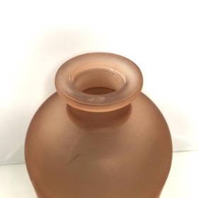 Amber Frosted Bottle Vase 17cm