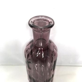 Amethyst Ribbed Bottle Vase 19cm