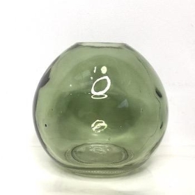 Vintage Green Globe Vase 9cm