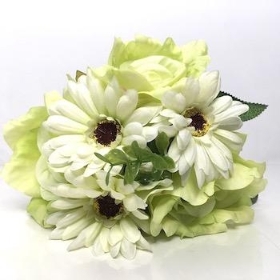 Green Rose And Gerbera Bundle 23cm