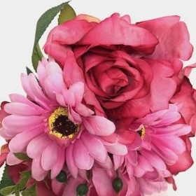 Cerise Rose And Gerbera Bundle 23cm