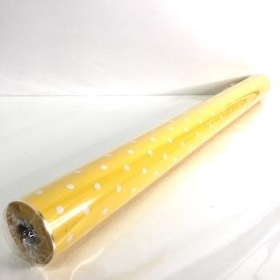 Yellow White Dot Cellophane 80m