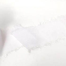 White Frayed Edge Chiffon Ribbon 50mm