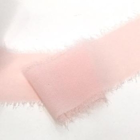 Blush Frayed Edge Chiffon Ribbon 50mm