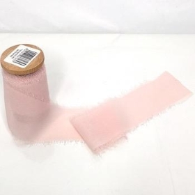 Blush Frayed Edge Chiffon Ribbon 50mm 661653