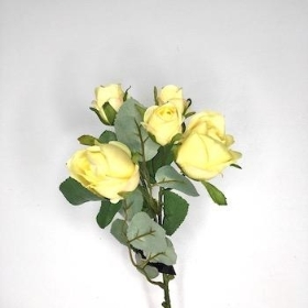 Lemon Yellow Spray Rose 35cm