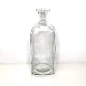 Clear Square Bottle Vase 29cm