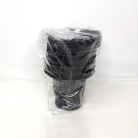 Grave Pot Insert Black Lid x 5