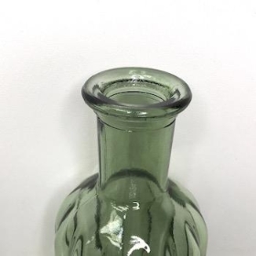 Green Ribbed Bottle Vase 19cm