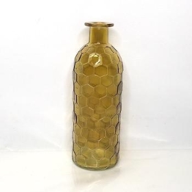 Yellow Honeycomb Bottle Vase 20cm